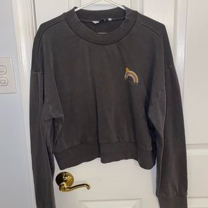 o’neill oversized cropped green sweatshirt. size large